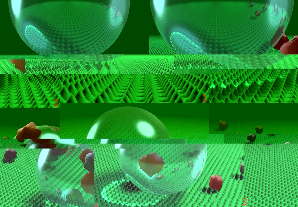 Eine Computersimulation, die das Wirkprinzip von Lotusan mit LotusEffect zeigt